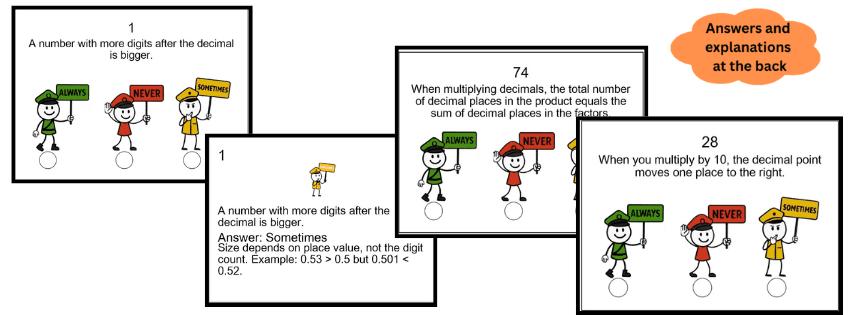 Always · Never · Sometimes — A reasoning-Rich Math Activity-Decimals