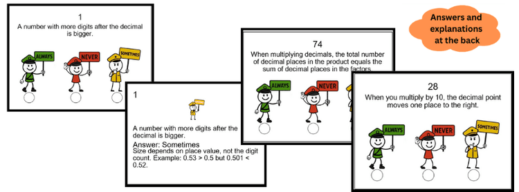 Always · Never · Sometimes — A reasoning-Rich Math Activity-Decimals